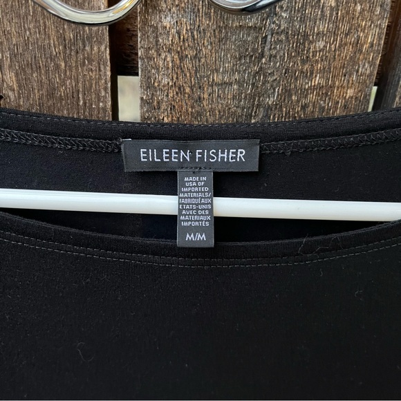 Eileen Fisher Tencel Stretch-Jersey Bateau-Neck Midi Dress In Black Sz M - Picture 3 of 11